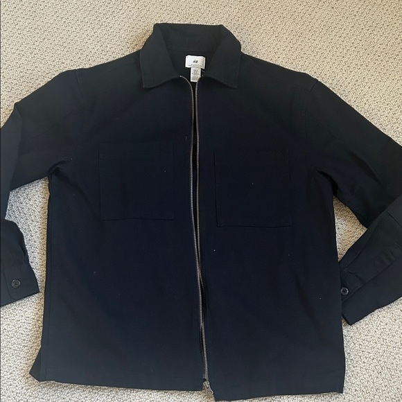 H&M Men's Classic Black Shirt Jacket - Picture 2 of 5